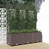 Image de vidaXL Jardinière avec treillis polypropylène 120x40x136 cm Marron