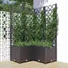 Image de vidaXL Jardinière avec treillis - Noir - 80x80x136 cm - PP
