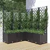 Image de vidaXL Jardinière avec treillis 120 cm - Noir