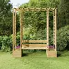 Image de vidaXL Pergola avec banc et jardinières - Bois de pin