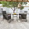Image de VIDAXL Ensemble à manger de jardin 3 pcs - Résine tressée Gris