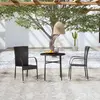 Image de vidaXL Ensemble à manger de jardin 3 pcs - Noir