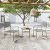 Image de vidaXL Ensemble à manger de jardin 3 pcs - Résine tressée Gris