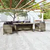 Image de vidaXL Salon de jardin 3 pcs résine tressée Gris