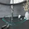 Image de vidaXL Lavabo verre trempé + robinet