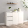 Image de vidaXL Buffet Blanc 75 cm - Bois massif de pin