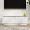Image de vidaXL Meuble TV - Blanc, Pin massif