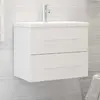 Image de vidaXL Armoire d'Évier avec Lavabo Intégré Blanc