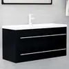 Image de Armoire d'évier Vidaxl avec lavabo intégré - Noir