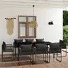 Image de vidaXL Ensemble de salle à manger de jardin 9 pcs - Noir