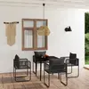 Image de vidaXL Ensemble à manger de jardin 5 pcs - Noir