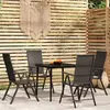 Image de vidaXL Ensemble à Manger de Jardin 5 pcs Noir