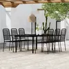 Image de VIDAXL Ensemble à manger de jardin 7 pcs - Noir