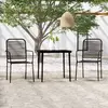 Image de vidaXL Ensemble à manger de jardin 3 pcs - Noir