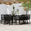 Image de vidaXL Ensemble à manger de jardin 9 pcs - Noir