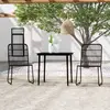 Image de vidaXL Ensemble à Manger de Jardin 3 pcs - Noir