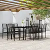 Image de vidaXL Ensemble à manger de jardin 9 pcs Noir