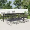 Image de vidaXL Ensemble à manger de jardin 7 pcs - Rotin PVC - Noir
