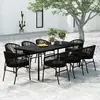 Image de Ensemble à manger de jardin vidaXL - 9 pcs - Noir