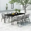 Image de vidaXL Ensemble à manger de jardin 7 pcs - Gris