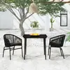 Image de vidaXL Ensemble à manger de jardin 3 pcs - Noir