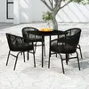 Image de vidaXL Ensemble à manger de jardin 5 pcs Noir