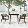 Image de vidaXL Ensemble à manger de jardin 3 pcs - Marron