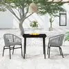 Image de vidaXL Ensemble à manger de jardin 3 pcs - Gris