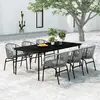 Image de VidaXL Ensemble à Manger 7 Pcs Gris Résine