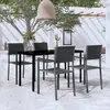 Image de vidaXL Ensemble à manger de jardin 5 pcs - Noir