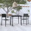 Image de vidaXL Ensemble à dîner 3 pcs - Noir
