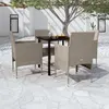 Image de Ensemble à manger jardin vidaXL 5 pcs - Beige/noir