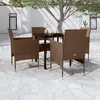 Image de VidaXL Ensemble à manger de jardin 5 pcs - Marron/Noir
