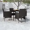 Image de vidaXL Ensemble à manger de jardin 5 pcs - Noir