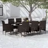Image de vidaXL Ensemble à manger jardin 9 pcs résine tressée - Noir