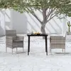 Image de VidaXL Ensemble à manger de jardin 3 pcs - Gris/Noir