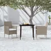 Image de vidaXL Ensemble à manger jardin avec coussins 3 pcs