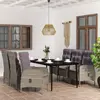 Image de vidaXL Ensemble à manger de jardin 7 pcs Gris et noir