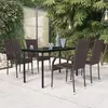 Image de vidaXL Ensemble à manger d'extérieur 5 pcs marron et noir