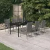 Image de vidaXL Ensemble à manger de jardin 7 pcs Gris et noir
