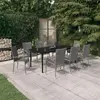 Image de vidaXL Ensemble à manger de jardin 9 pcs - Gris et noir