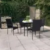 Image de vidaXL Ensemble à manger de jardin 5 pcs - Noir