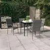 Image de vidaXL Ensemble à manger de jardin 5 pcs Gris et noir