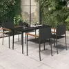 Image de vidaXL Ensemble de salle à manger de jardin 5 pcs - Noir