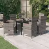 Image de vidaXL Ensemble de salle à manger de jardin 7 pcs Gris