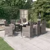 Image de vidaXL Ensemble de salle à manger de jardin avec coussins 9 pcs - Gris