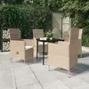Image de VidaXL Ensemble à manger de jardin avec coussins 5 pcs - Beige