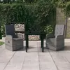 Image de vidaXL Ensemble à manger 3 pcs avec coussins gris - Résine tressée