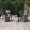 Image de vidaXL Ensemble à manger de jardin 3 pièces - Gris
