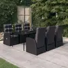 Image de VidaXL Ensemble à dîner jardin 7 pcs noir